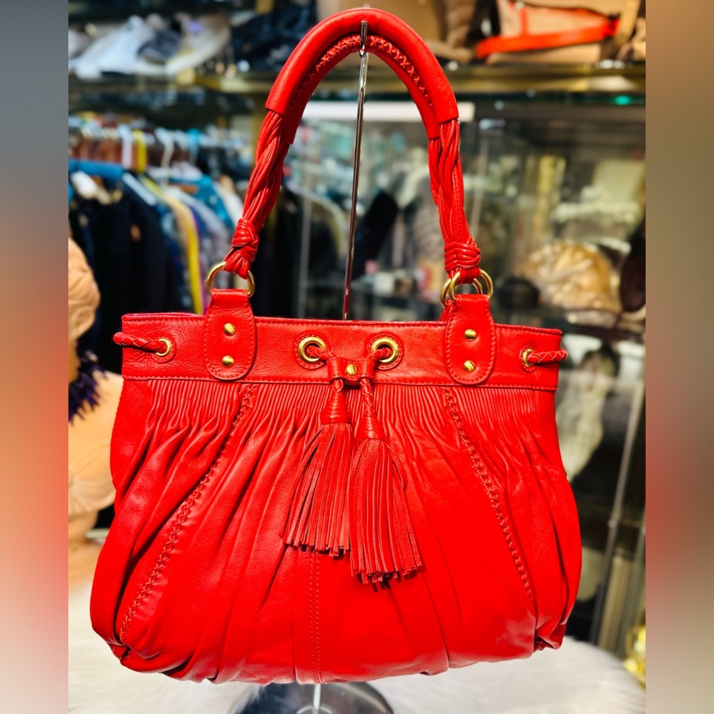 Red Isabella Fiore designer soft leather purse